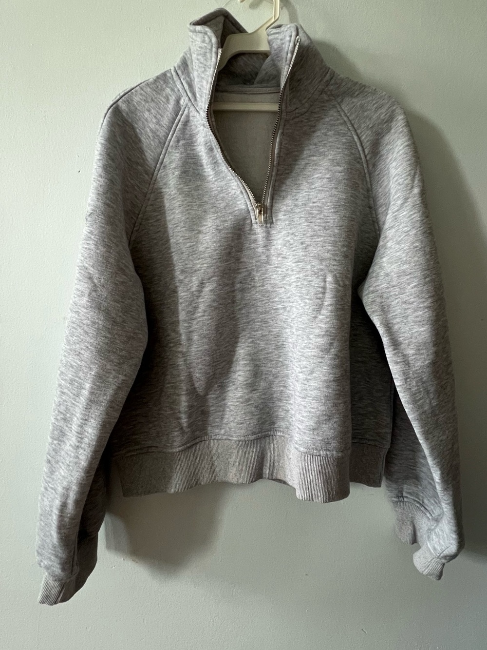 Classic Quarter-Zip Pullover Sweater - Light Gray